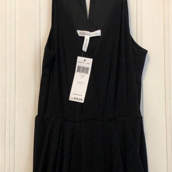 BCBGeneration Della Women’s Sleeveless Draped Midi Dress with Front Pockets - Picture 6 of 8